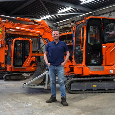 Foto Bouw met graafmachine