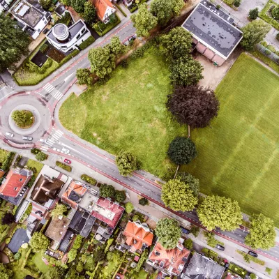 Drone foto drop met huizen