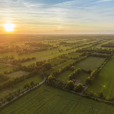 Luchtfoto met pachtland