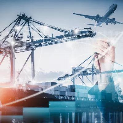Logistiek & transport wereldwijd, een conceptuele weergave