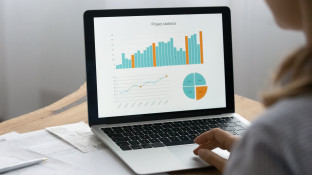 Analyseren van gegevens op laptop