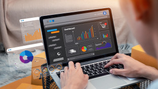Dashboard van een webshop op laptop