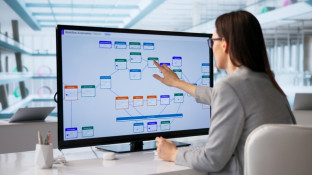 Werkproces op beeldscherm